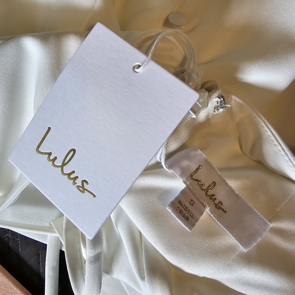 Lulus Destined Romance White Satin Cowl Neck Backless Maxi Dress, Size Small - Picture 15 of 15